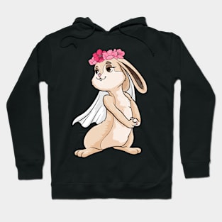 Bunny as bride with veil and flowers Hoodie